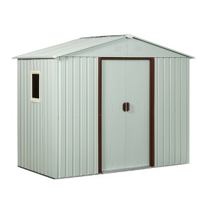 NicBex Outdoor Storage Shed with Lockable Doors and Window for Backyard Garden,Patio,White - 1 of 4