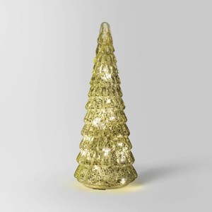 15" Christmas Mercury Glass Tiered Classic Tree Decor Silver - Wondershop™ - 1 of 4