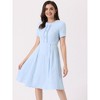 INSPIRE CHIC Women's Vintage Round Neck Short Sleeve Pleated 1950s Midi Dress - 3 of 4