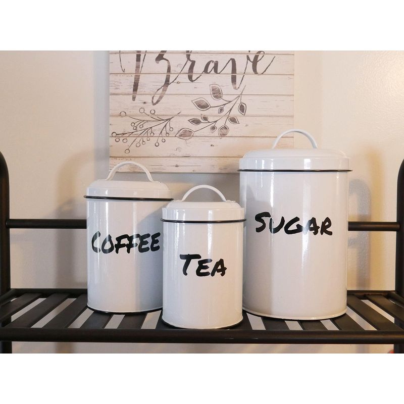 KOVOT Vintage Farmhouse Canister Set | Coffee, Tea, Sugar, 4 of 7