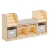 Guidecraft EdQ Reading Nook: Wooden Kids' Furniture for Book Storage with Bins and Cushioned Seat, Reading Bench Bookshelf - 2 of 4