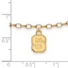 Black Bow Jewelry 14k Yellow Gold Plated Sterling Silver North Carolina State Wolfpack NCAA Anklet 9 Inch - 2 of 4