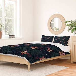 Floral Iveta Abolina Camellia Garden Duvet Cover Set Purple - Deny Designs - 1 of 4