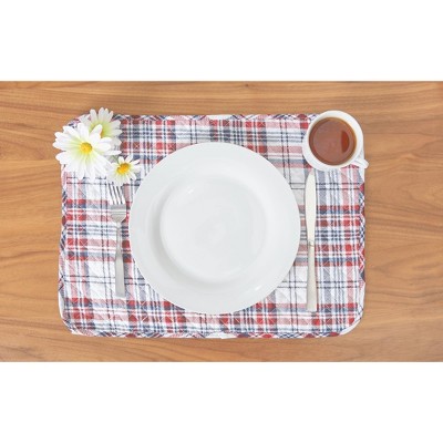 Benjamin Red and White Cotton Plaid Placemat Set of 6