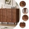 Drawer Dresser, Double Dresser With Solid Wood Legs, Chest Of Dresser For Bedroom, Living Room, Walnut - 4 of 4