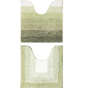 Unique Bargains Non-Slip Absorbent Soft Plush Shaggy Bath Mats 2 Pcs - 1 of 4