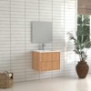 PexFix 24" Bathroom Vanity with Sink Floating Wall Mounted Solid Wood Bathroom Cabinet with 2 Fluted Storage Drawers and Resin Integrated Basin Walnut - 2 of 4