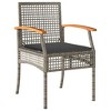 vidaXL 3 Piece Patio Dining Set with Cushions Gray Poly Rattan - 3 of 4
