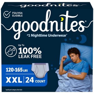 Goodnites Boys' Disposable Nighttime Underwear -Size XXL - 24ct