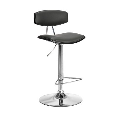 Erik Adjustable Swivel Barstool with Chrome Base Gray - Armen Living