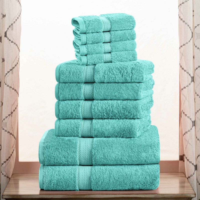 Premium Cotton 800 GSM Heavyweight Plush Luxury 10 Piece Bathroom Towel Set by Blue Nile Mills, 3 of 11