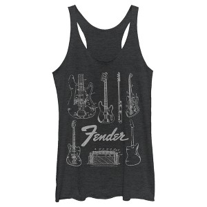 Women's Fender Guitar Chart Racerback Tank Top - 1 of 4