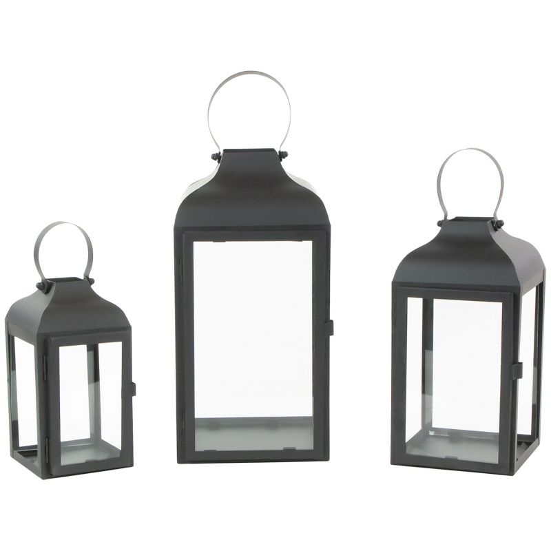 Northlight Set of 3 Black Traditional Style Candle Lanterns 12.75", 4 of 8