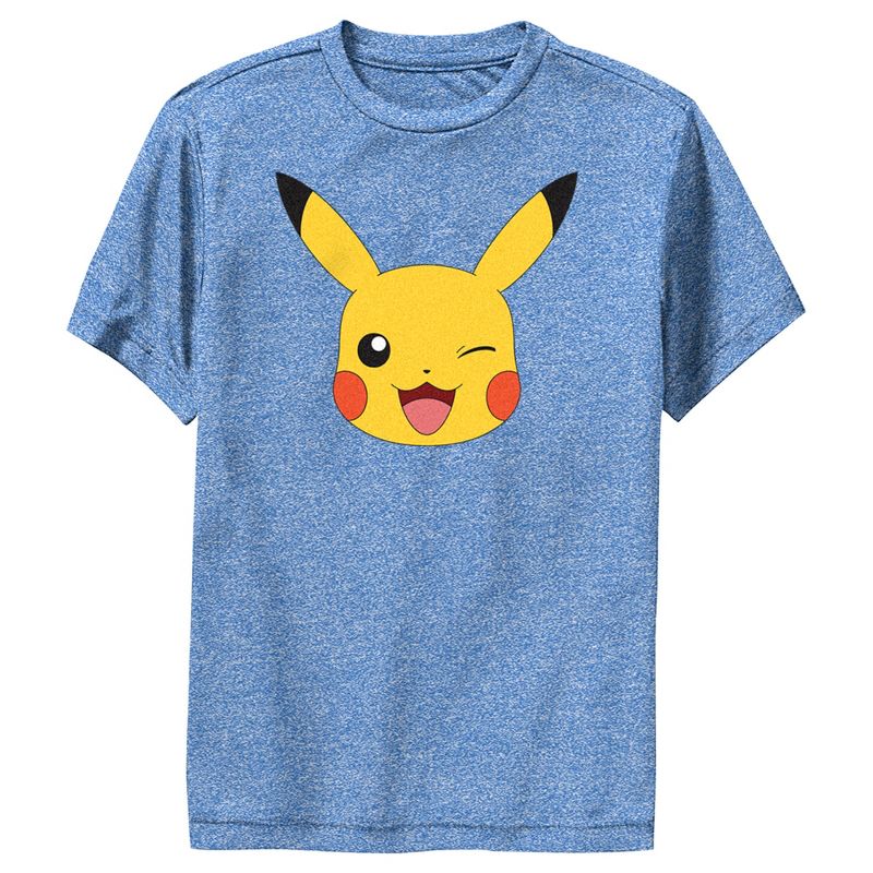 Boy's Pokemon Pikachu Wink Face Performance Tee, 1 of 5