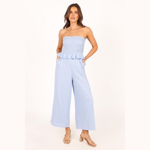 Strapless linen hot sale jumpsuit