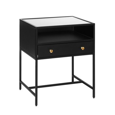 MH London Hale 24" Iron & Glass Nightstands in Black