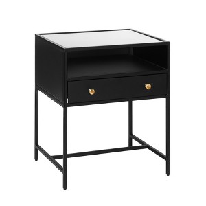 MH London Hale 24" Iron & Glass Nightstands in Black - 1 of 4