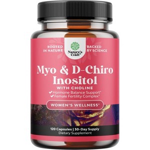 Myo & D-Chiro Inositol Capsules, Choline Inositol Supplement for Cycle & Fertility Support, Womens Hormone Balance Supplement, Nature's Craft, 120ct - 1 of 3