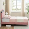 homfan Bed Frames, Velvet Upholstered Platform Bed Frames with Bookcase Headboard, Heavy Duty Steel Support Legs, Easy Assembly, Noise Free - 4 of 4