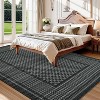 Washable Checkered Waffle Print Rug Non Slip Low Pile Rug Soft Contemporary Throw Floor Cover Foldable Indoor Carpet for Living Room Bedroom Playroom - 4 of 4
