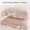 Pink Ruffle Queen Duvet Cover Set, 3PCS Soft Microfiber Vintage French Country, 90x90 In - 3 of 4