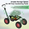 Heavy-Duty Rolling Garden Cart with Swivel Seat & Tool Tray,All-Terrain Wheels, Adjustable Height,for Planting, Weeding, and Yard Work,steel - 3 of 4