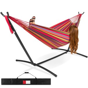 Best Choice Products 2-Person Brazilian-Style Cotton Double Hammock with Stand Set w/ Carrying Bag - 1 of 4