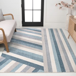 JONATHAN Y Retro Rainbow Contemporary Stripe Multi Area Rug - 1 of 4
