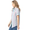 Woman Within Plus Size Petite Short-Sleeve Button Down Seersucker Shirt - 3 of 4