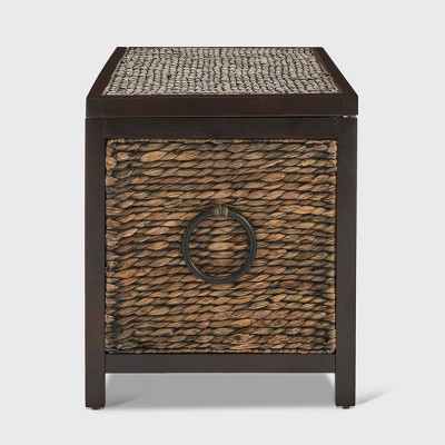 Wilson Rustic Brown Wicker Storage Trunk with Acacia Frame