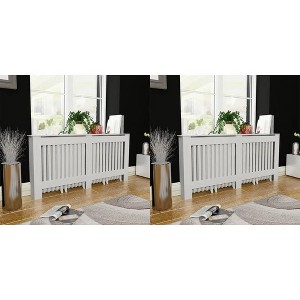 vidaXL Radiator Covers 2 pcs White MDF 67.7" - 1 of 4