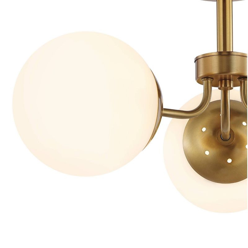 23.5&#34; LED 3-Light Olivier Iron/Frosted Glass Pendant Gold/White - JONATHAN Y, 6 of 7