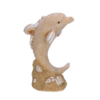 Beachcombers Sand And Shell Dolphin Figure Coastal Beach House Decor Decoration