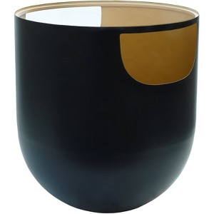 Meridian Furniture Doma Round Matte Black Metal End Table with Glass Top - 1 of 4