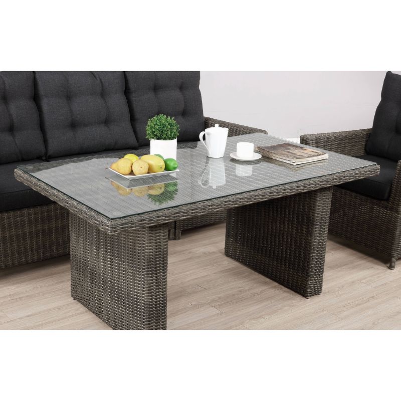 Asti Rectangle Wicker Outdoor Cocktail Table - Gray - Alaterre Furniture, 3 of 9