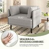 CAVINAS 39" Vintage Upholstered Lounge Chair with Metal Legs, Accent Armchair with Solid Wood Frame & Steel Legs, for Living Room, Bedroom, Office - 2 of 4