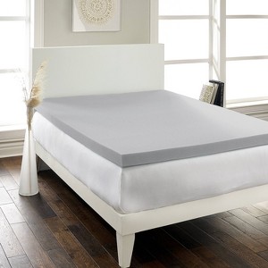Hotel Laundry Full Hypoallergenic Bamboo Charcoal 2.5" Memory Foam Topper: Knitted, Spot Clean, Fits 12" Mattress Depth - 1 of 3