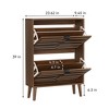 QingMoon Fence Shoe Storage Cabinet, Narrow Shoe Organizer Rack with Fluted Panel Design and 2 Flip Drawers for Corridors and Entrances - 4 of 4