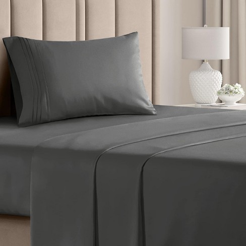 Cgk Linens 3 Piece Microfiber Sheet Set In Charcoal, Size Twin : Target