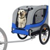 VisioGear Large Folding Bike Stroller for Dogs, 120LB Capacity Pet Carrier, Blue & Gray, 49.21"*26.77"*36.22" - 4 of 4