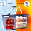 Generic Picnic Basket Collapsible Shopping Basket with Lid 27L Large Market BGeneric asket - 3 of 4
