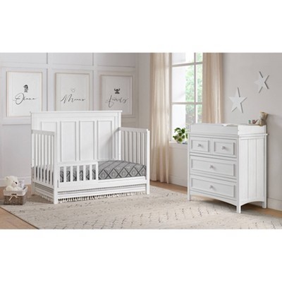 Rustic White Wood Toddler Bed Guard Rail