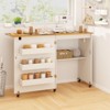 Tangkula Sewing Machine Table with Charging Station Folding Sewing Cabinet w/Lockable Casters - 2 of 4