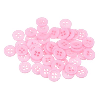 Unique Bargains Resin Craft Snap Round Flat 4-Hole Sewing Buttons 50 Pcs