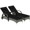 Resenkos 2 Reclining Chaise Lounge Chairs, Outdoor Sectional Furniture, PE Rattan, - 2 of 4