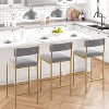Jojoka Compact 2-Person Bar Table and Chair Set with Three Storage Shelves, Rectangular Rustic MDF Top and Upholstered Chairs, Brown - 4 of 4