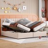 TiramisuBest King Upholstered Platform Bed with Hydraulic Storage System, Beige - 3 of 4
