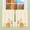 Collections Etc Embroidered Pumpkins Floral Café Kitchen Curtains - 2 of 3