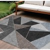 Chocolate Gray And Charcoal Geometric Washable Indoor Outdoor Area Rug - 2 of 4