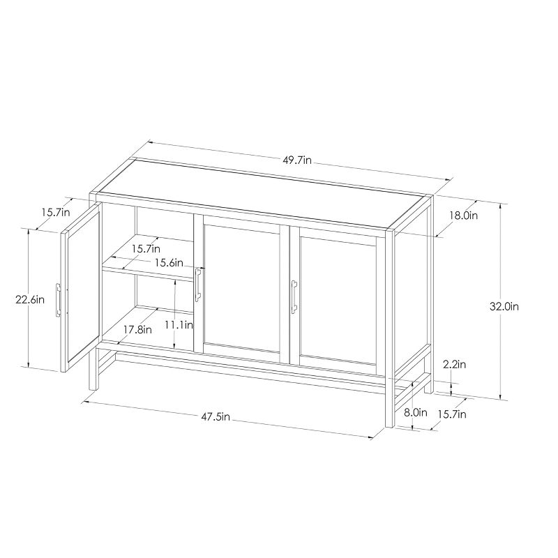 Warwick 3 Door Accent TV Stand for TVs up to 59" - Threshold™, 5 of 12